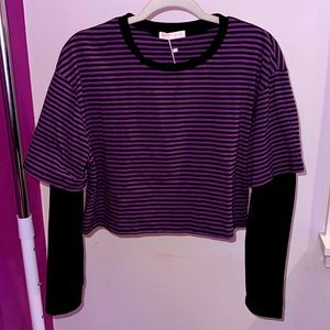 ROMWE purple and black striped shirt 💜🖤